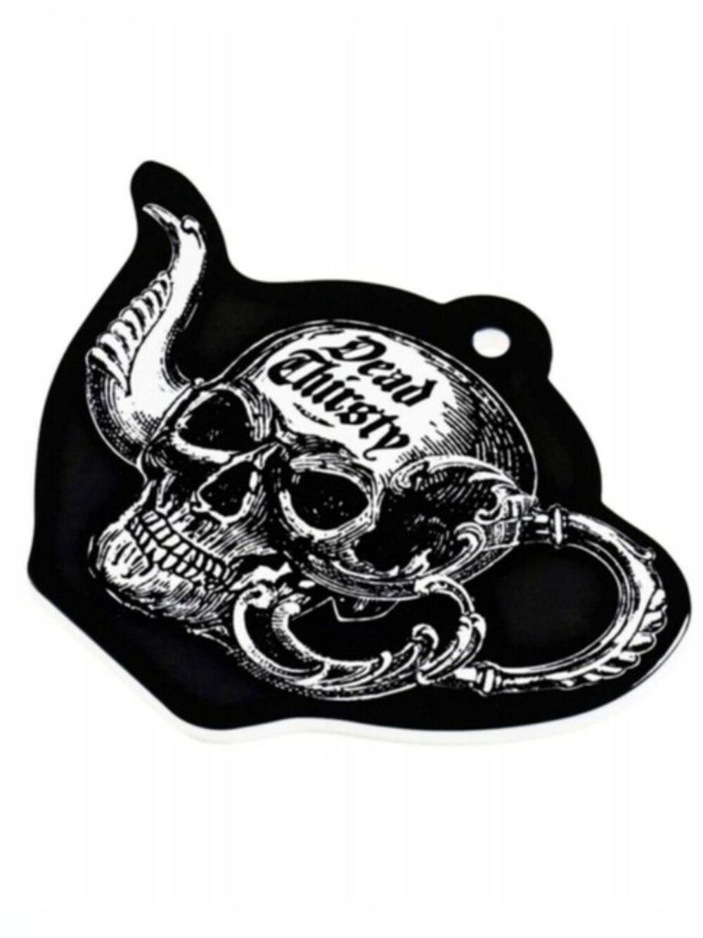 Alchemy Gothic Dead Thirsty Ceramic Trivet Teapot Baroque Skull Home Decor NWT